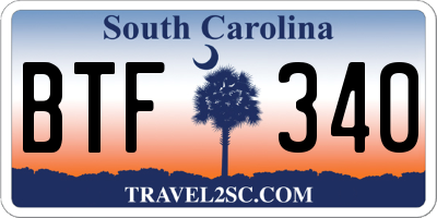 SC license plate BTF340