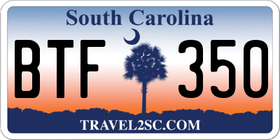 SC license plate BTF350