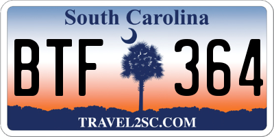 SC license plate BTF364