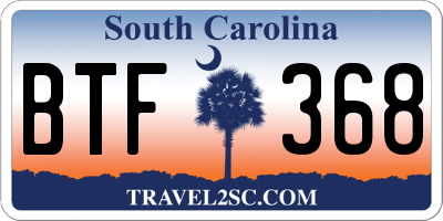SC license plate BTF368