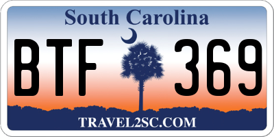 SC license plate BTF369