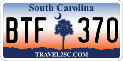 SC license plate BTF370