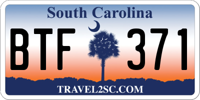 SC license plate BTF371