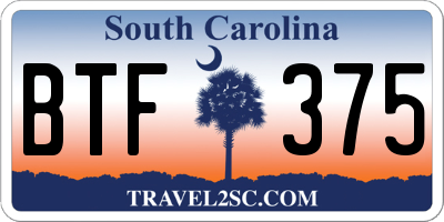SC license plate BTF375
