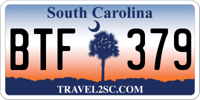 SC license plate BTF379