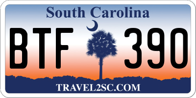 SC license plate BTF390