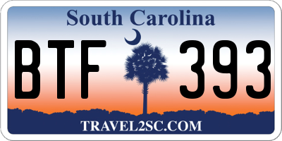 SC license plate BTF393