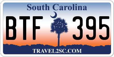 SC license plate BTF395