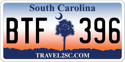 SC license plate BTF396
