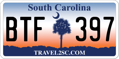 SC license plate BTF397