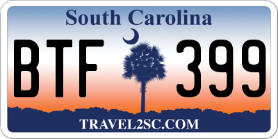 SC license plate BTF399