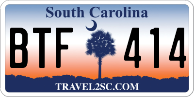 SC license plate BTF414
