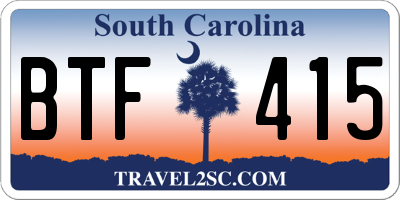 SC license plate BTF415