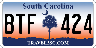 SC license plate BTF424