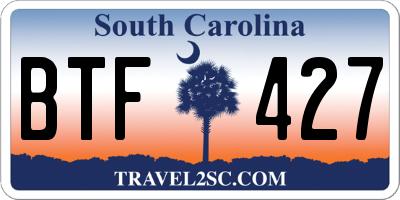 SC license plate BTF427