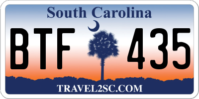 SC license plate BTF435