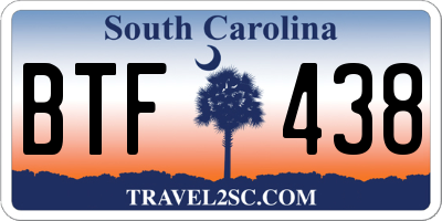 SC license plate BTF438