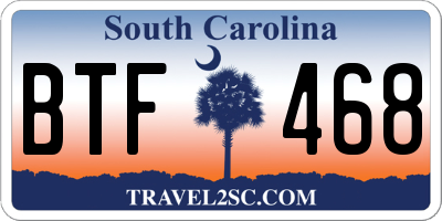 SC license plate BTF468