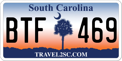 SC license plate BTF469