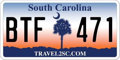 SC license plate BTF471