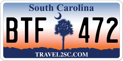 SC license plate BTF472