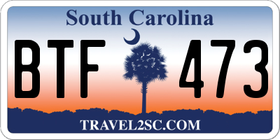 SC license plate BTF473