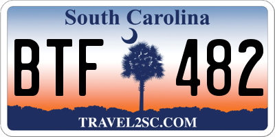 SC license plate BTF482
