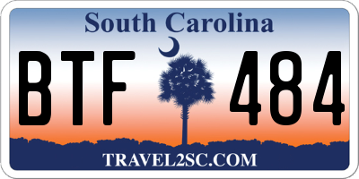 SC license plate BTF484