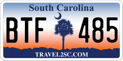 SC license plate BTF485