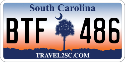 SC license plate BTF486