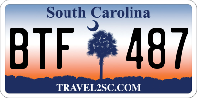 SC license plate BTF487