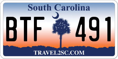 SC license plate BTF491