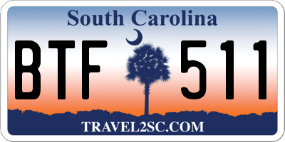 SC license plate BTF511