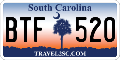 SC license plate BTF520