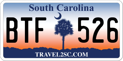 SC license plate BTF526