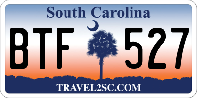 SC license plate BTF527