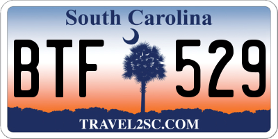 SC license plate BTF529