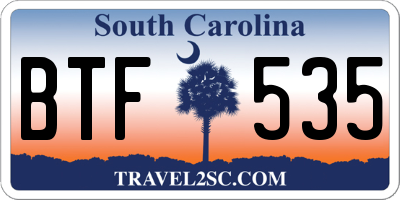 SC license plate BTF535