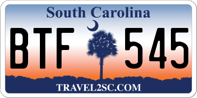 SC license plate BTF545