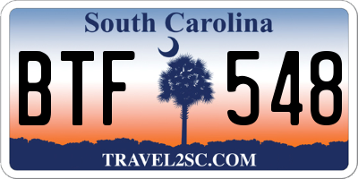 SC license plate BTF548