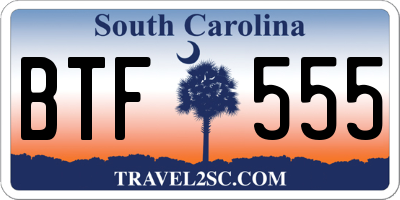 SC license plate BTF555