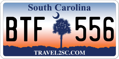 SC license plate BTF556