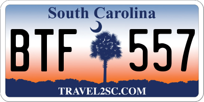 SC license plate BTF557