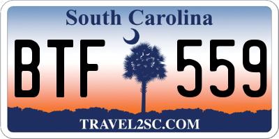 SC license plate BTF559
