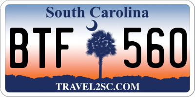 SC license plate BTF560