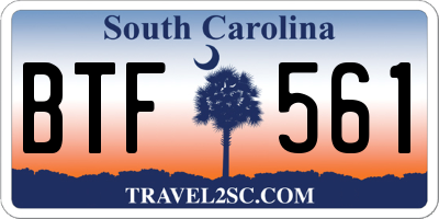 SC license plate BTF561