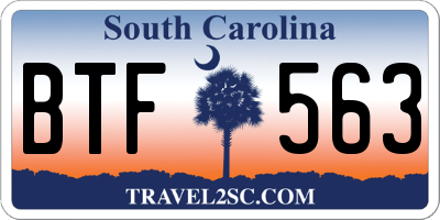 SC license plate BTF563