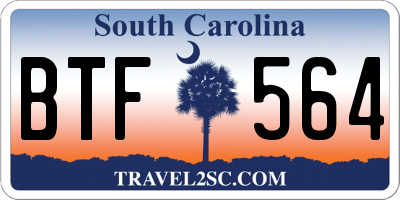 SC license plate BTF564
