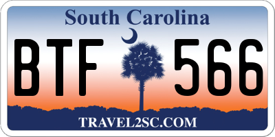 SC license plate BTF566