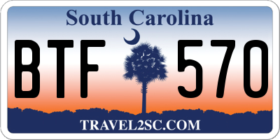 SC license plate BTF570